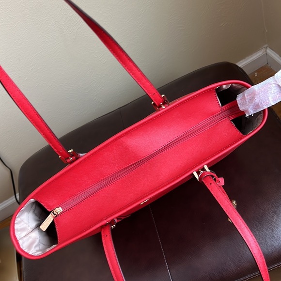 Michael Kors Jet Set Travel Large Shoulder Tote Leather Flame - Picture 10 of 15